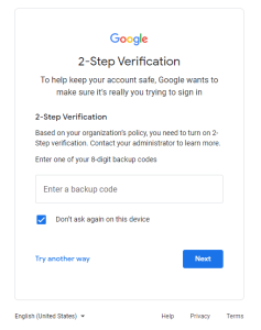 how to fix 2fa sign in error google workspace