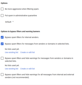 How to whitelist email accounts in google workspace admin console